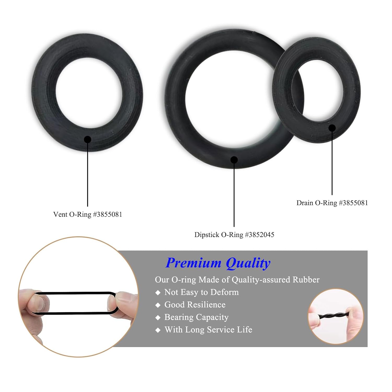 3 O-Rings Total: Dipstick #3852045, Vent #3855081, Drain #3855081, Vent Or Drain, Outdrive Lower Unit Gearlube Gearoil Oring, Fit for Volvo Penta Marine Duo Prop Set SX-M, SX-A, DPS-A Inboard Outboard - Image 5