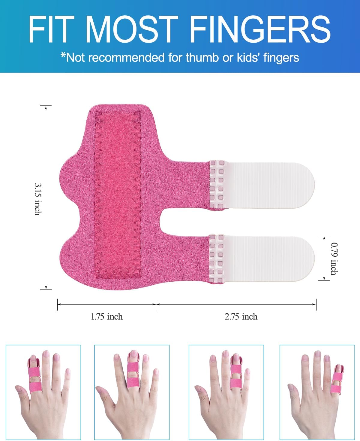 Finger Splint, 5pcs Color Finger Brace Support Stabilizer for Index, Middle, Ring Fingers Straightening Arthritis Knuckle Immobilization - Image 2