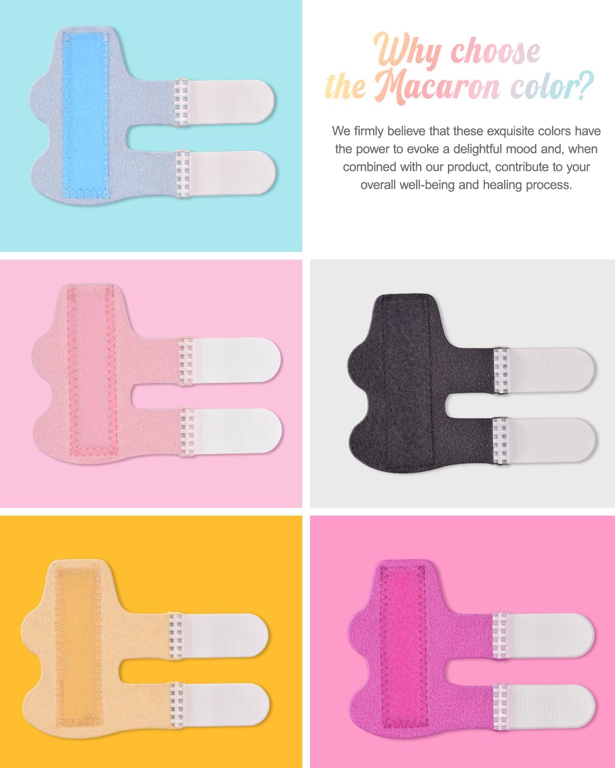Finger Splint, 5pcs Color Finger Brace Support Stabilizer for Index, Middle, Ring Fingers Straightening Arthritis Knuckle Immobilization - Image 6