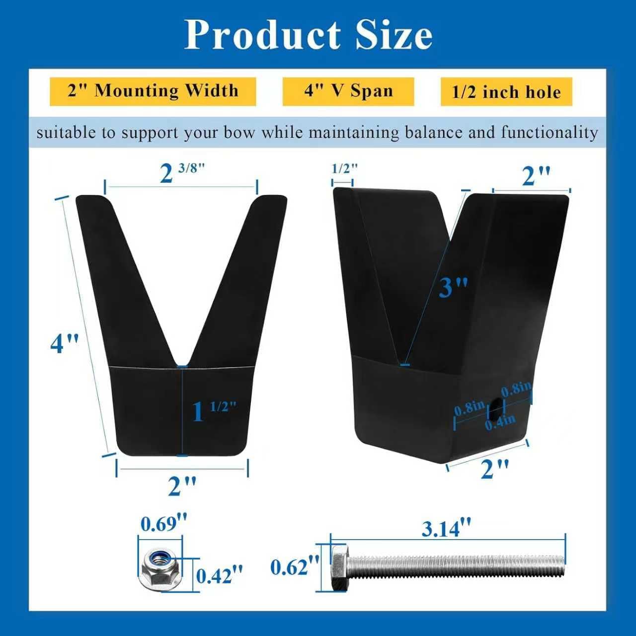 181440 3005.2187 Rubber Straight Transom Saver w/Hole for Tracker Marine Boat/2in V-Block Rubber Only, Fits Extreme Max 3001.1068 Angled Transom Saver/3005.3852 - Image 6