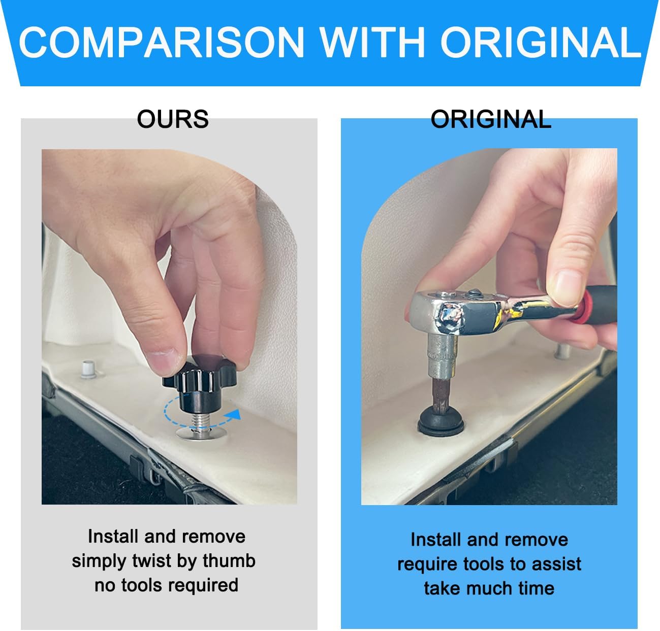 Hardtop Screw Bolt for Jeep Wrangler Hard Top Bolts Hardtop Quick Removal Fastener M8 Screws Replacement for Jeep Wrangler JK JL,Pack of 6 - Image 3