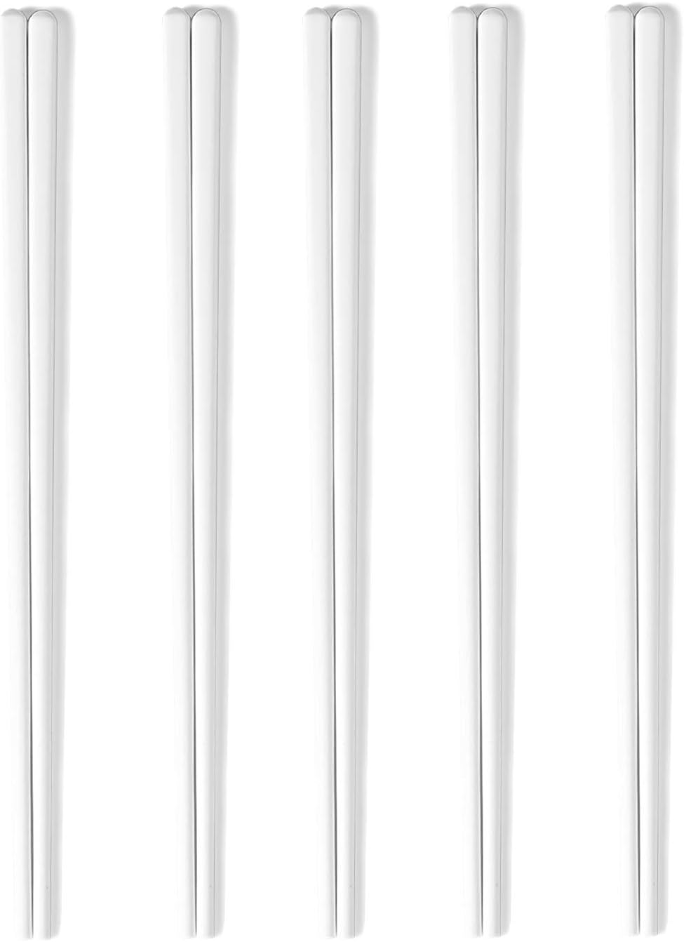 Ceramic Chopsticks Set of 5, Porcelain Chinese Chopsticks Easy To Clean, 9.6-Inch (White) - Image 3
