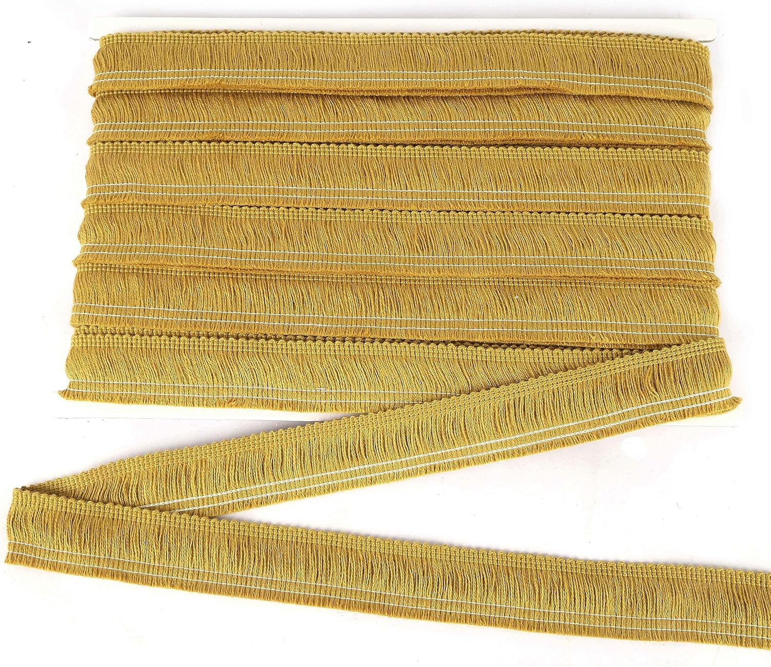 Sewing Fringe Trim 13.7 Yards x 1 Inch Tassel Trim Sewing Accessory Lace for Clothes Home Decoration DIY (Gold) - Image 1