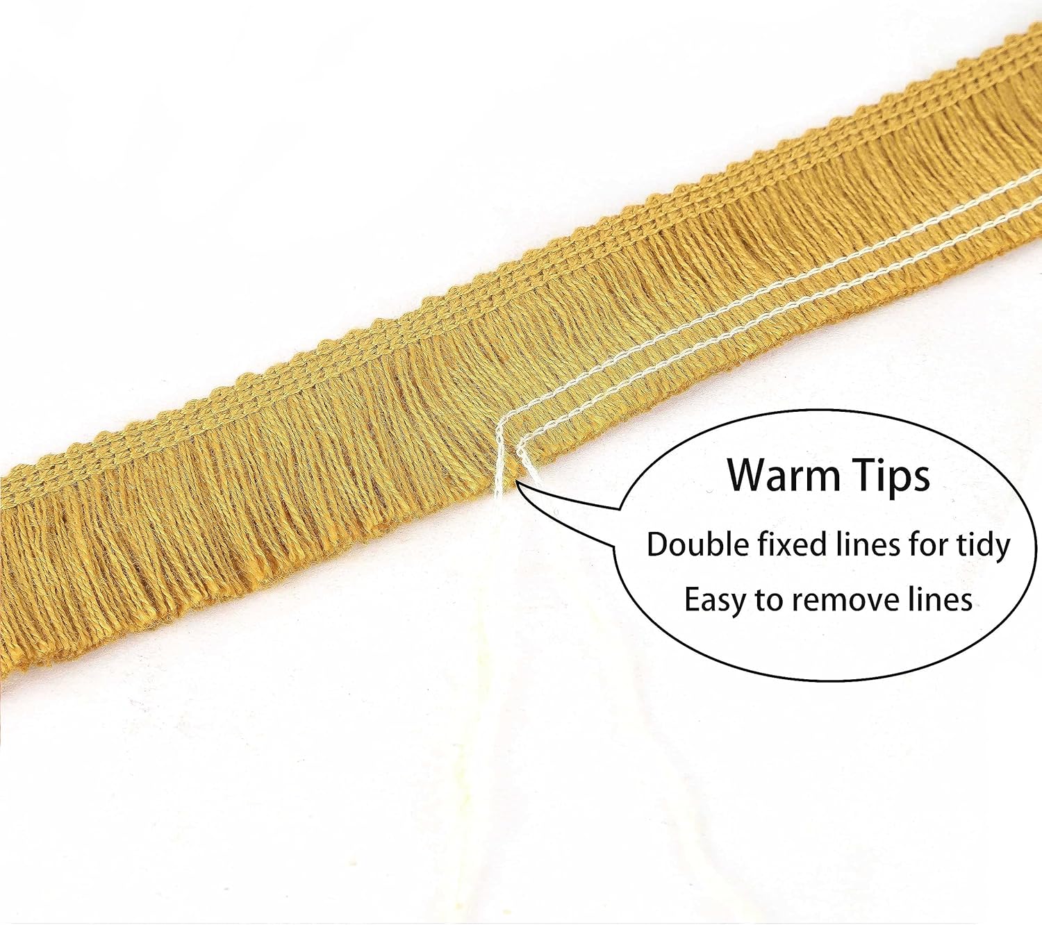 Sewing Fringe Trim 13.7 Yards x 1 Inch Tassel Trim Sewing Accessory Lace for Clothes Home Decoration DIY (Gold) - Image 3