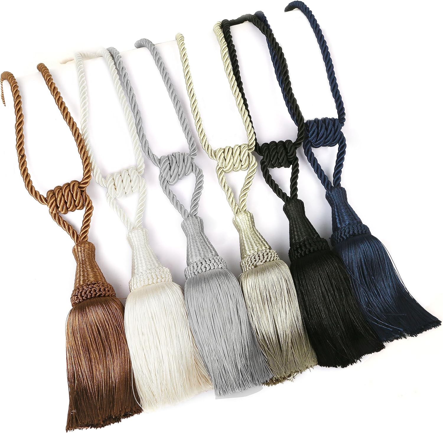 Curtain Tiebacks Handmade Holdbacks for Curtains Drape Decorative Tie Backs with Tassels(Coffee, 2 Pack) - Image 5