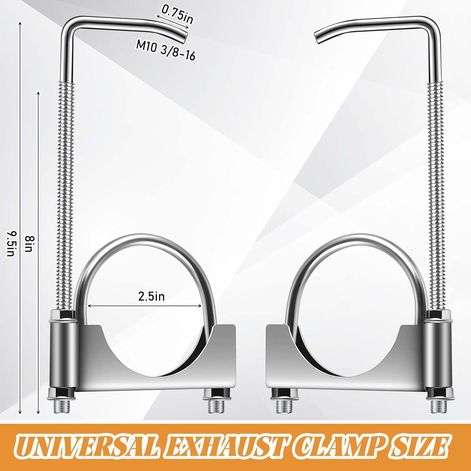 1 Pcs 2.5 Inch Universal Exhaust Clamp with Hanger, Made of Heavy-duty Clamp with Rear Muffler Hanger Exhaust Pipe for Cars, Trucks Pipes - Image 2