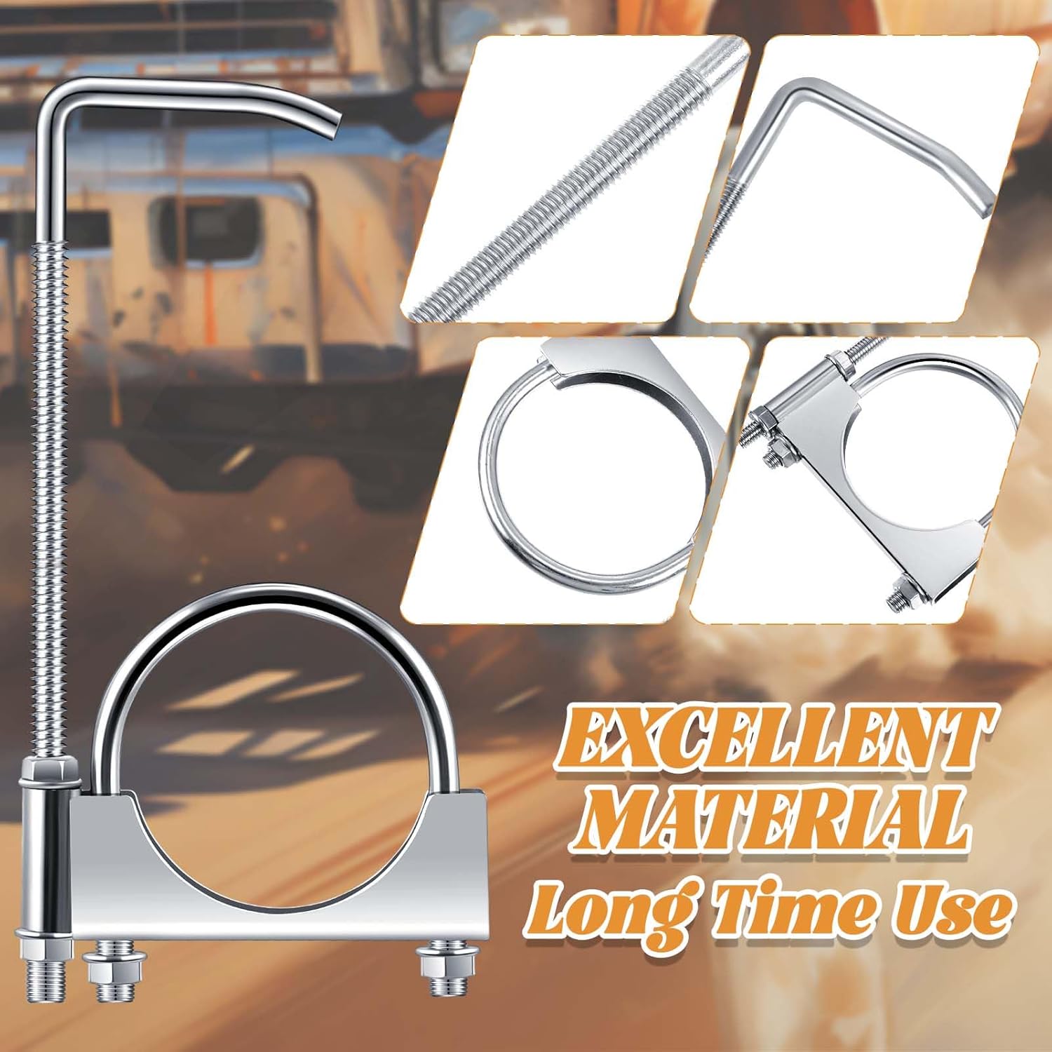 1 Pcs 2.5 Inch Universal Exhaust Clamp with Hanger, Made of Heavy-duty Clamp with Rear Muffler Hanger Exhaust Pipe for Cars, Trucks Pipes - Image 3