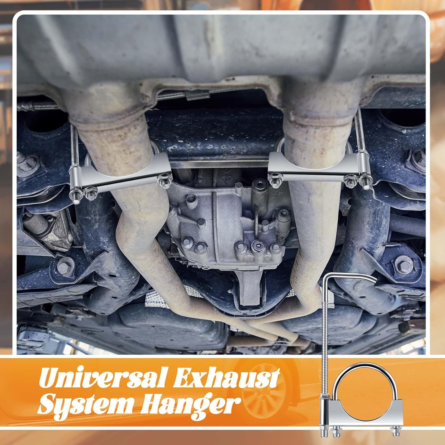 1 Pcs 2.5 Inch Universal Exhaust Clamp with Hanger, Made of Heavy-duty Clamp with Rear Muffler Hanger Exhaust Pipe for Cars, Trucks Pipes - Image 5