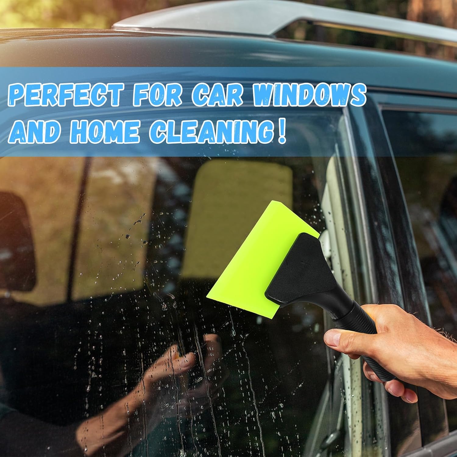 3 Pcs Small Squeegee 5 Inch Window Tint Silicone Squeegee Cleaning with Non Slip Handle Wiper Window Tinting Tools for Car Glass Mirror Shower Bathroom Auto (Blue+Green+Pink) - Image 6
