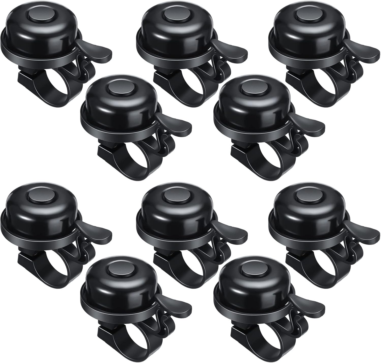 Bike Bells Bulk Aluminum Loud Crisp Bicycle Bell Clear Sound Mountain Bike Accessories Easy Installation for Boys Girls Adults Kids, Black - Image 1