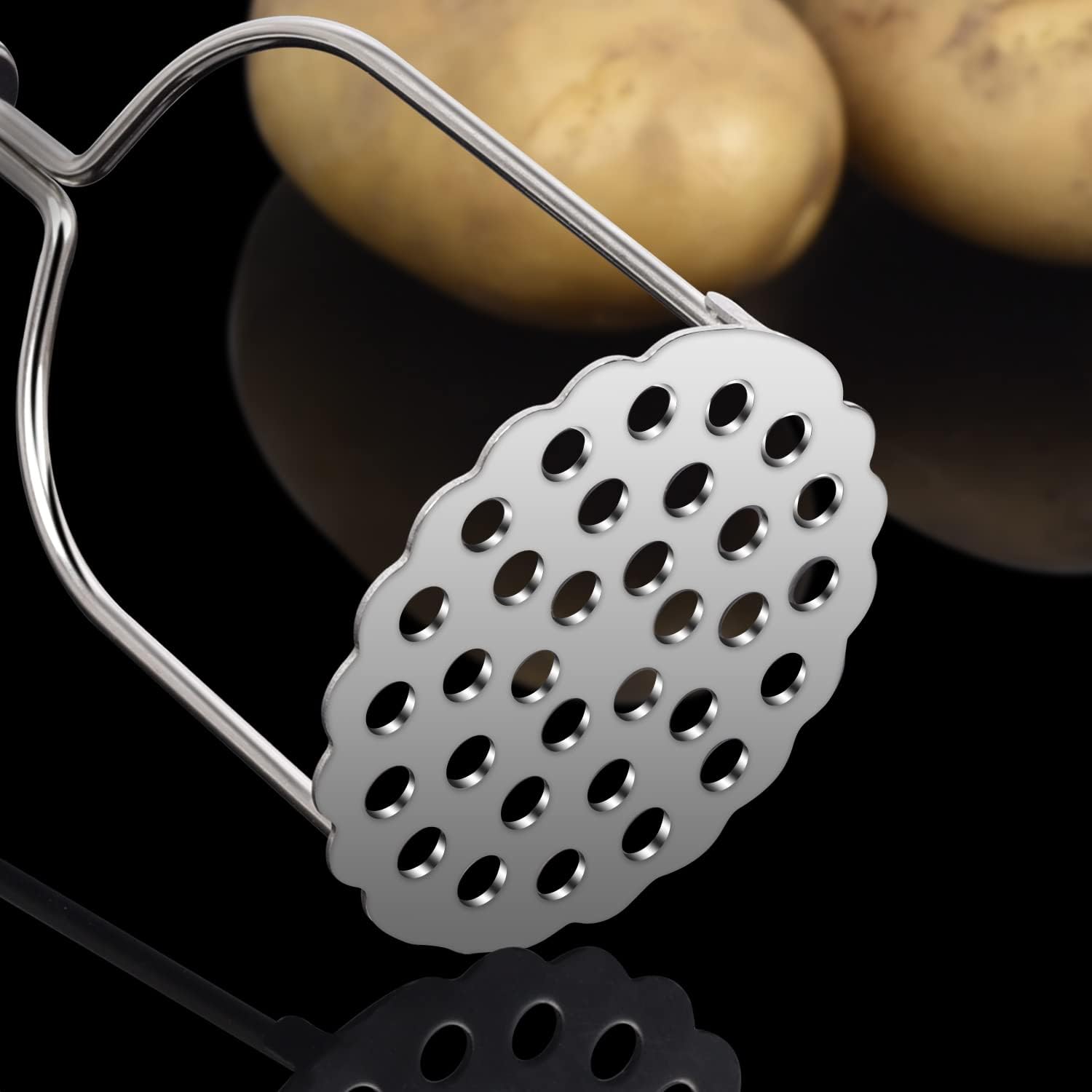 Potato Masher,  2 Pack Stainless Steel Integrated Kitchen Tool Food Masher for Potatoes, Vegetables, Berries, Fruits, Baby Food, Avocado - Image 4