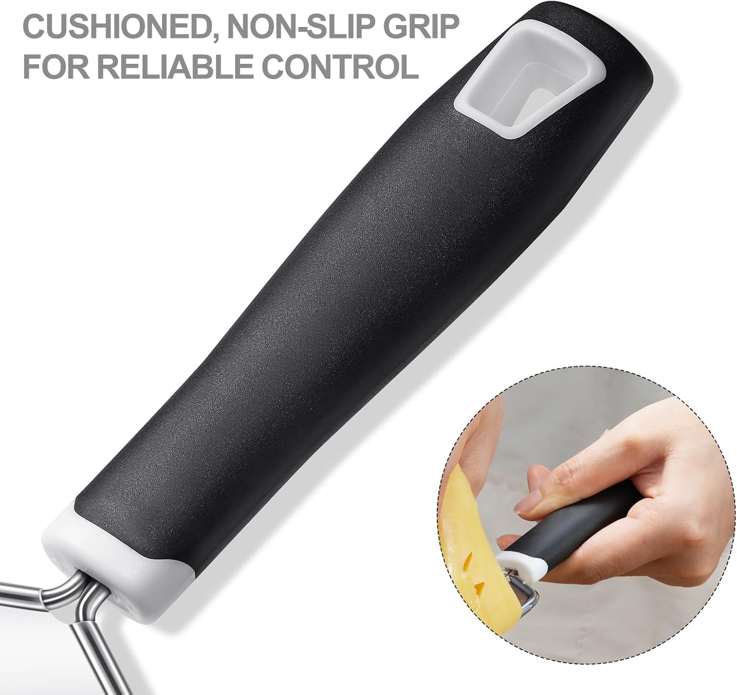 Cheese Grater,  3 Packs Stainless Steel Lemon Zester Grater with Silicone Handle for Cheese, Chocolate, Spices, and More - Image 4