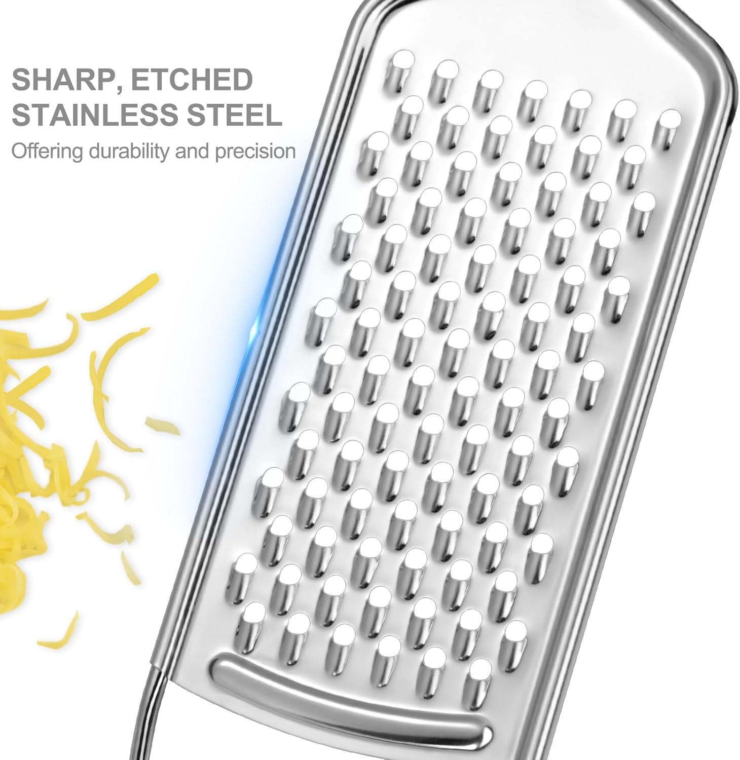 Cheese Grater,  3 Packs Stainless Steel Lemon Zester Grater with Silicone Handle for Cheese, Chocolate, Spices, and More - Image 5