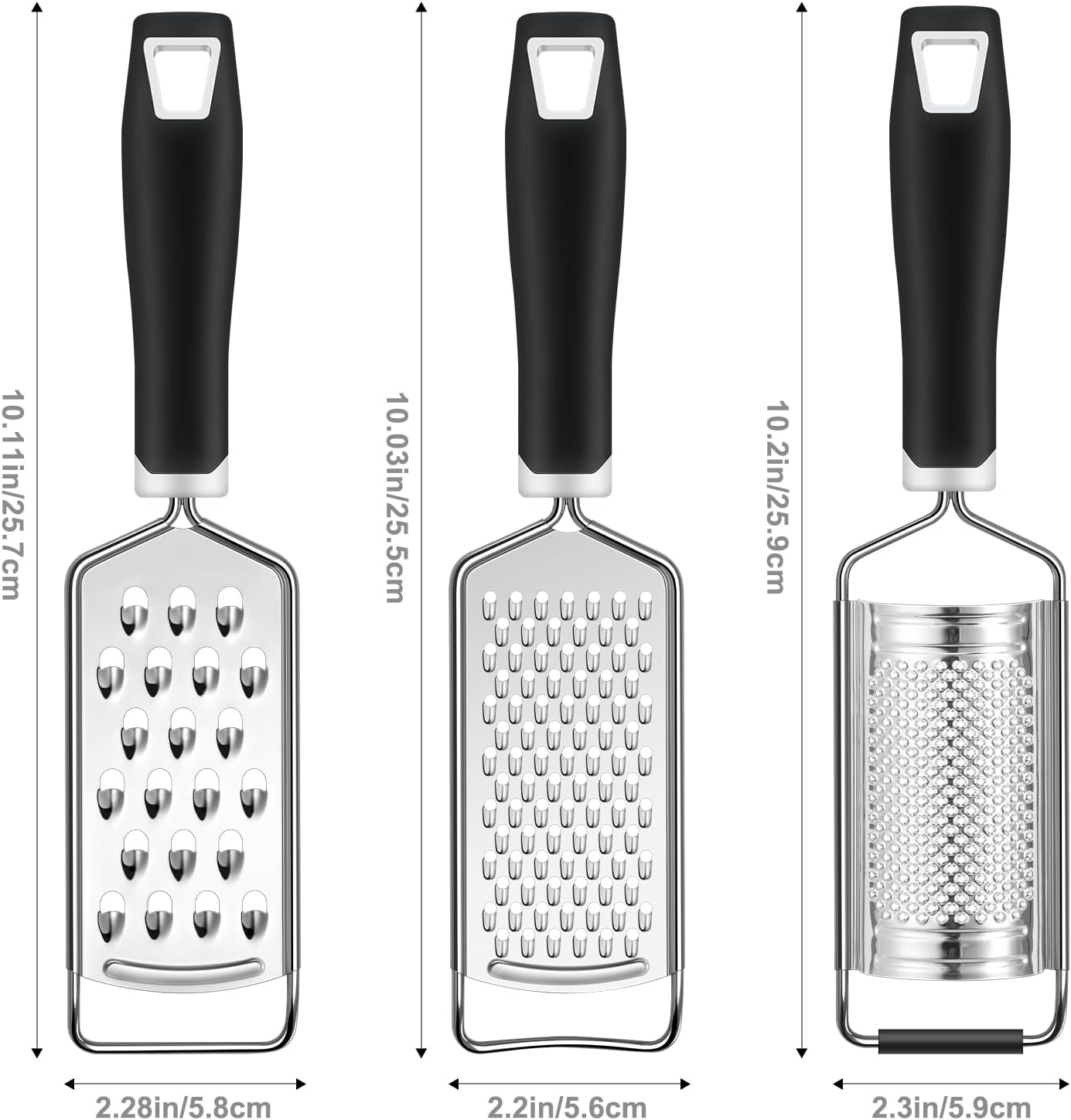 Cheese Grater,  3 Packs Stainless Steel Lemon Zester Grater with Silicone Handle for Cheese, Chocolate, Spices, and More - Image 7