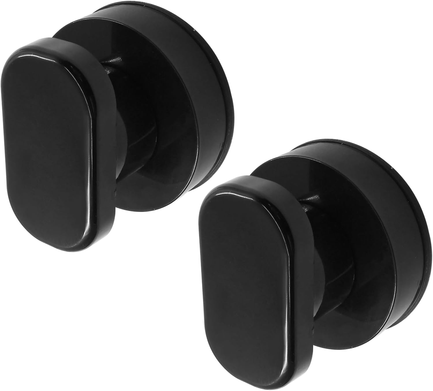 2 Pack Powerful Suction Cup Glass Mirror Door Handle, Refrigerator Drawer Bathroom Suction Cup Wall Armrest, Bathtub Shower Handle Kitchen Drawer Cabinet Knob Suction Cup, Black - Image 1