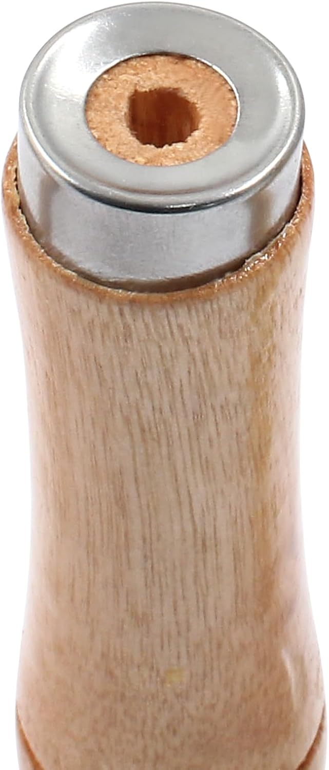 10pcs Wooden File Handle with Strong Metal Collars, Round Small Ergonomic Wooden Handle for 4