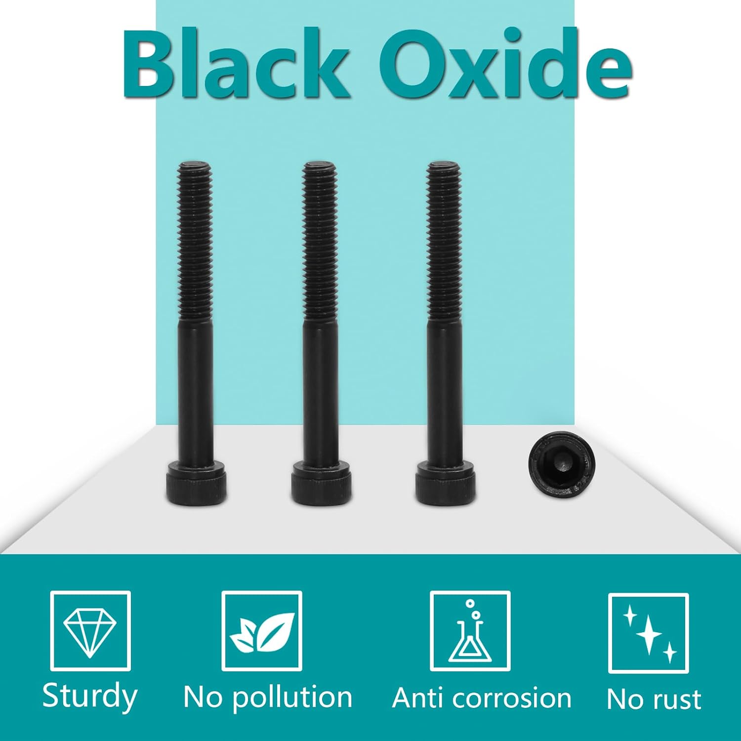 25pcs M6-1.0 x 50mm Socket Head Cap Screws Bolts, Grade 12.9 Alloy Steel Machine Thread Bolt, Black Oxide Screw - Image 3