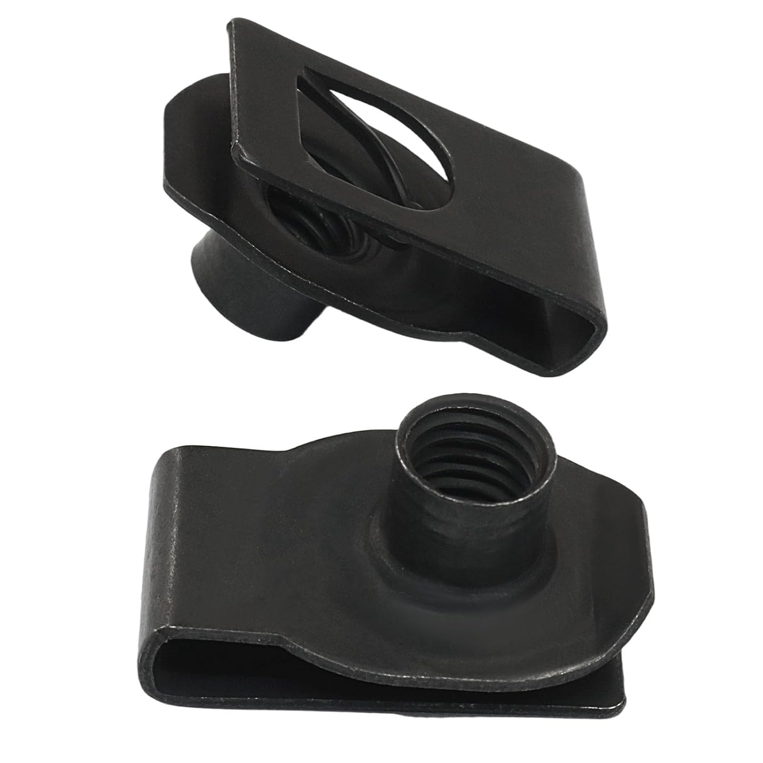 25 Pcs Extruded U Type Nuts, M10 Bumper Fender U Style Clip on Nut Black Fasteners, Spring Nuts for Automotive Metal Fender/Grill Retainer Clips - Image 4