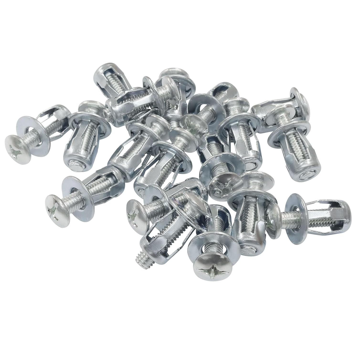 20 Pack M6*25 Hollow Wall Anchors, Heavy Duty Cavity Fixing Anchors, Secure Fixings for Thin Walls/Aluminium Cladding Sheet/Steel Pipe/Iron Sheet/Hollow Plastic Sheet(M6 x 1