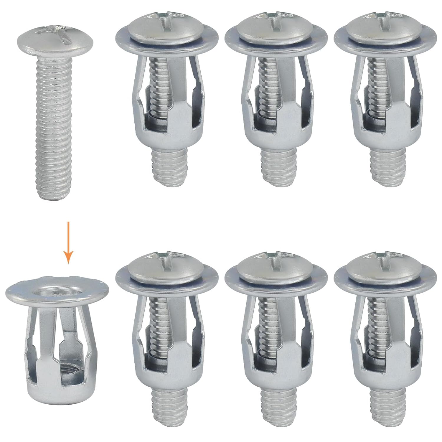 20 Pack M6*25 Hollow Wall Anchors, Heavy Duty Cavity Fixing Anchors, Secure Fixings for Thin Walls/Aluminium Cladding Sheet/Steel Pipe/Iron Sheet/Hollow Plastic Sheet(M6 x 1
