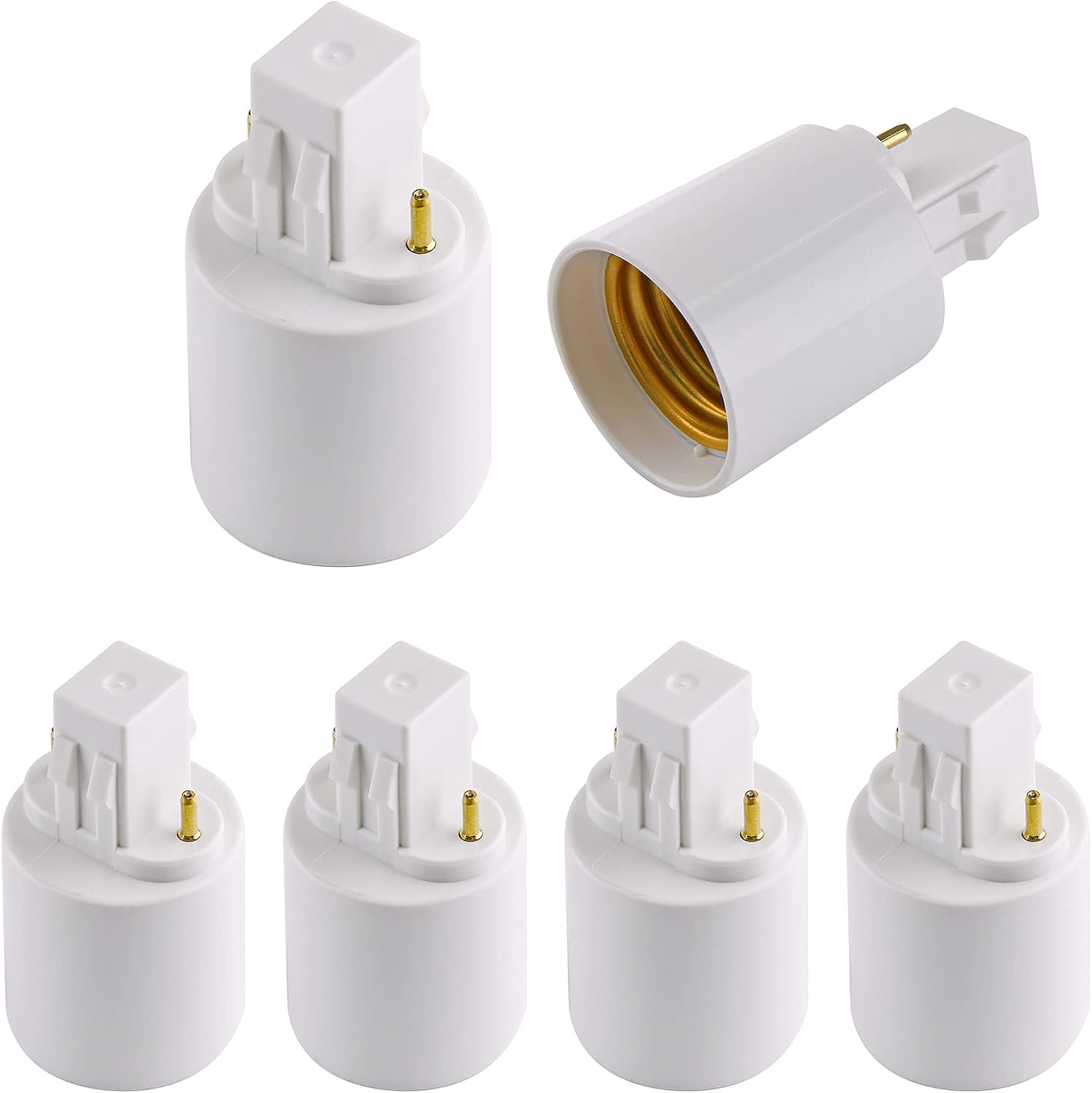 4pcs Gx23 to E26/E27 Socket Adapter, Gx23 to E27 Lamp Base Holder, 2 Pin Bulb Base Converter LED Accessories - Image 1