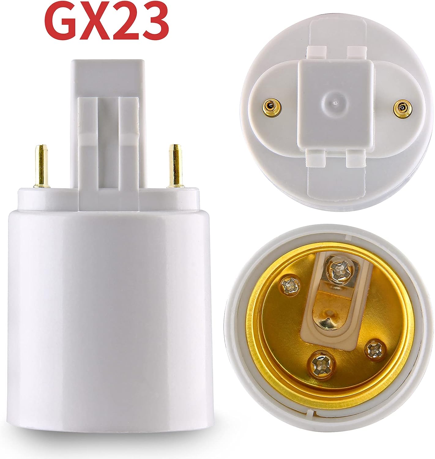 4pcs Gx23 to E26/E27 Socket Adapter, Gx23 to E27 Lamp Base Holder, 2 Pin Bulb Base Converter LED Accessories - Image 2