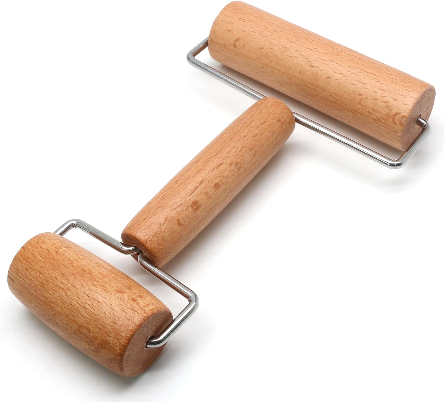 Wooden Rolling Pin, Ergonomic Non-Stick Pizza Baker Dough Pastry Roller for Kitchen Home Cooking Baking (H Square Type) - Image 1