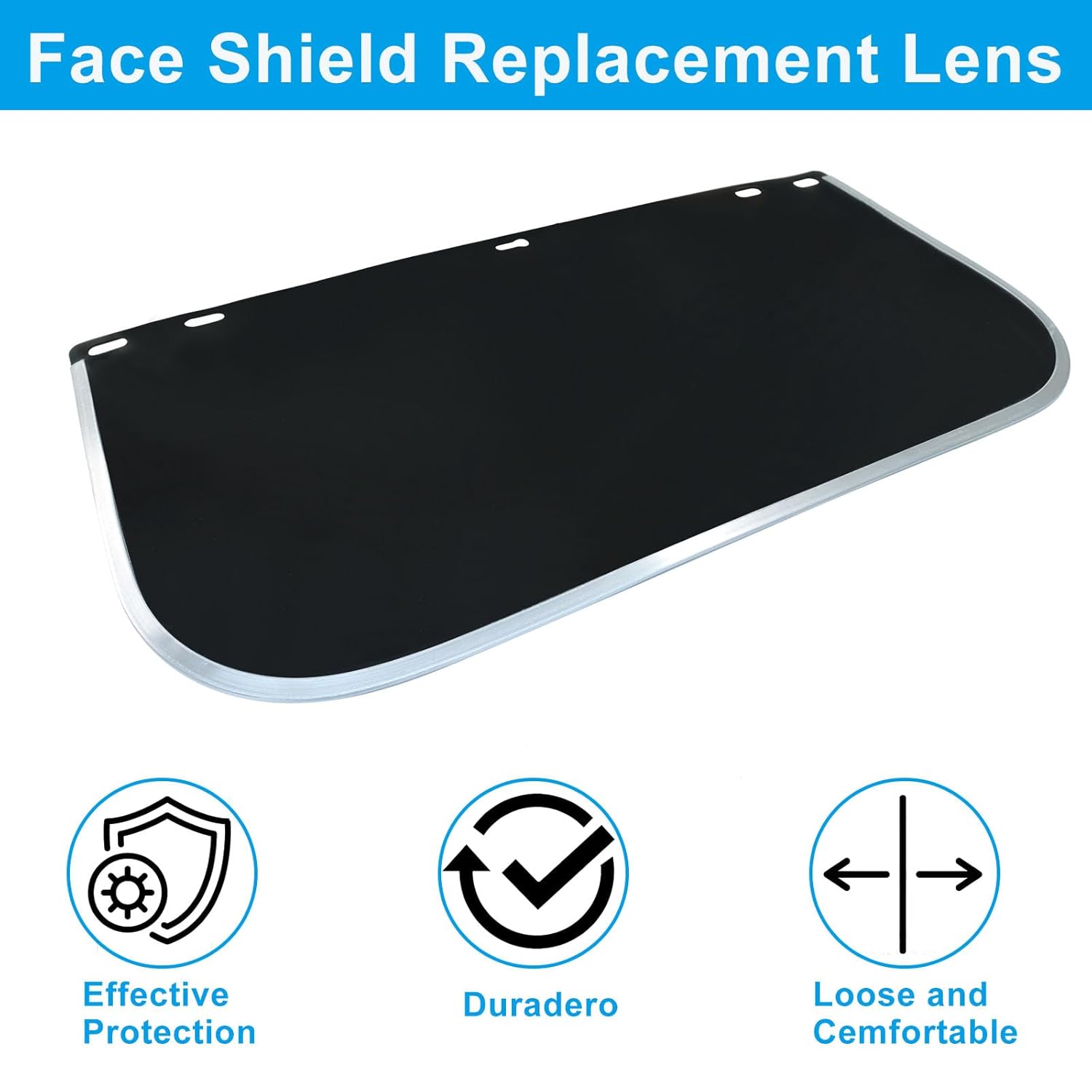 1 Pack Face Shield Replacement Lens, 15.5
