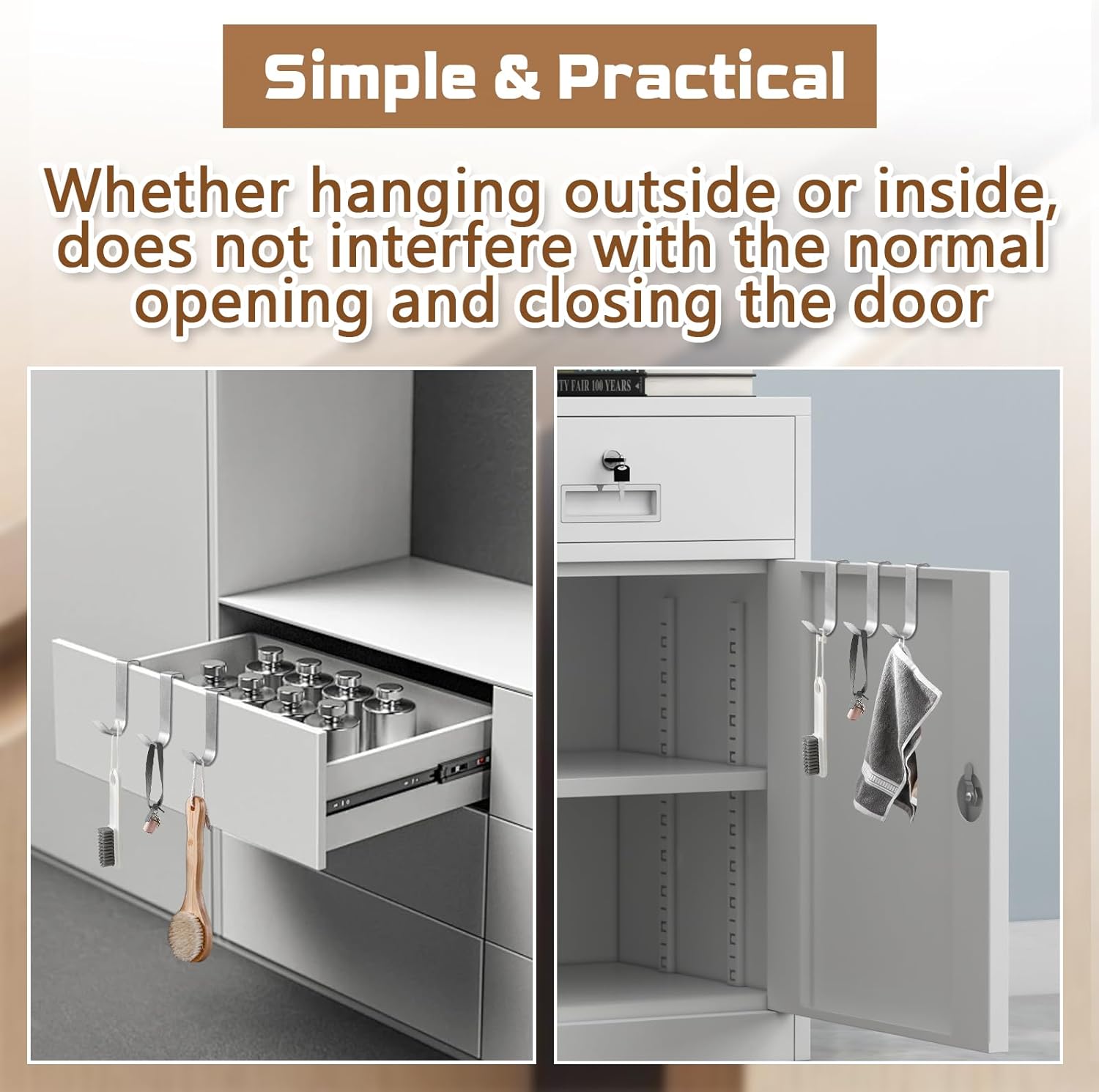 6 Pack Over The Cabinet Door Hooks Silver Towel Hook Over Bathroom Frameless Glass Door Office Kitchen Towel Coat J Hooks for Hanging - Image 6