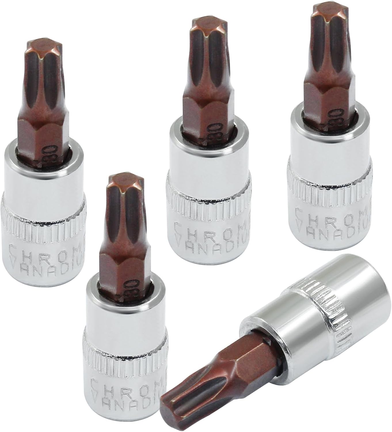 5 Pcs T30 Torx Bit Socket 1/4