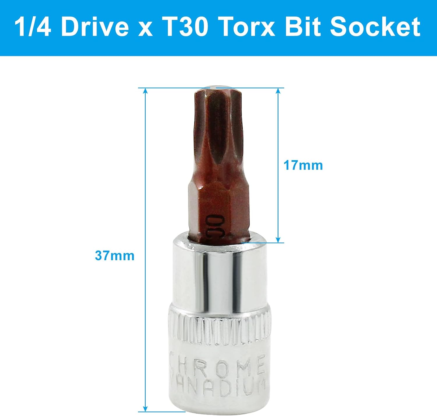5 Pcs T30 Torx Bit Socket 1/4