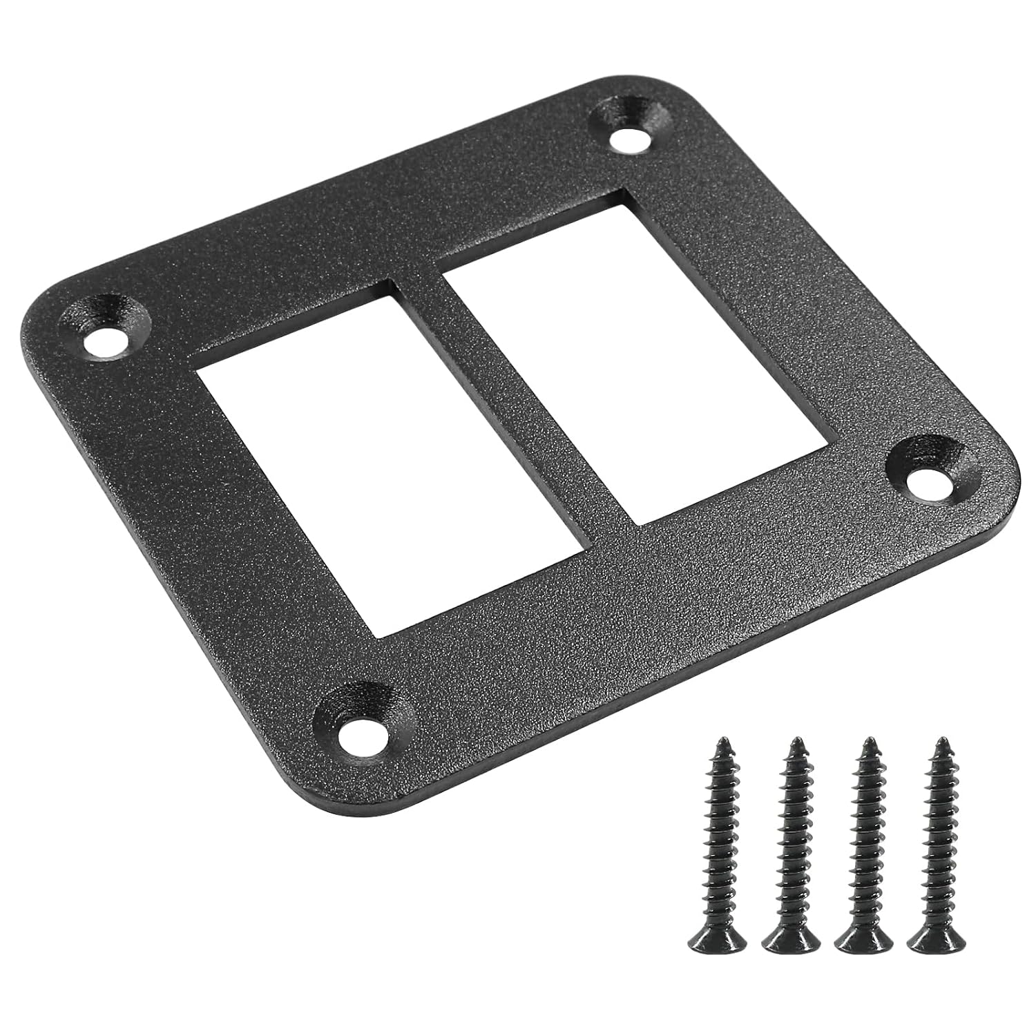 2 Gang Rocker Switch Panel Housing Holder, Rocker Toggle Switch Aluminum Housing Bracket with Screw, Black Waterproof Anodized Aluminium Panel for Car Boat Trailer RV SUV ATV UTV - Image 5
