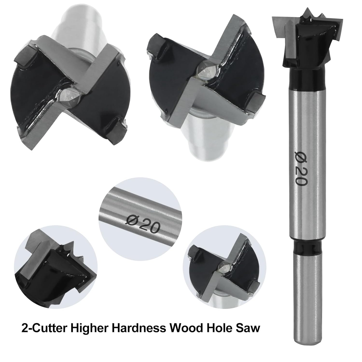 Forstner Drill Bits 20mm (25/32 inch), 2-Cutter Tungsten Carbide Wood Hole Saw Auger Opener Woodworking Tool, Upgraded Higher Hardness Cutter for Woodworking/DIY Enthusiasts. - Image 4