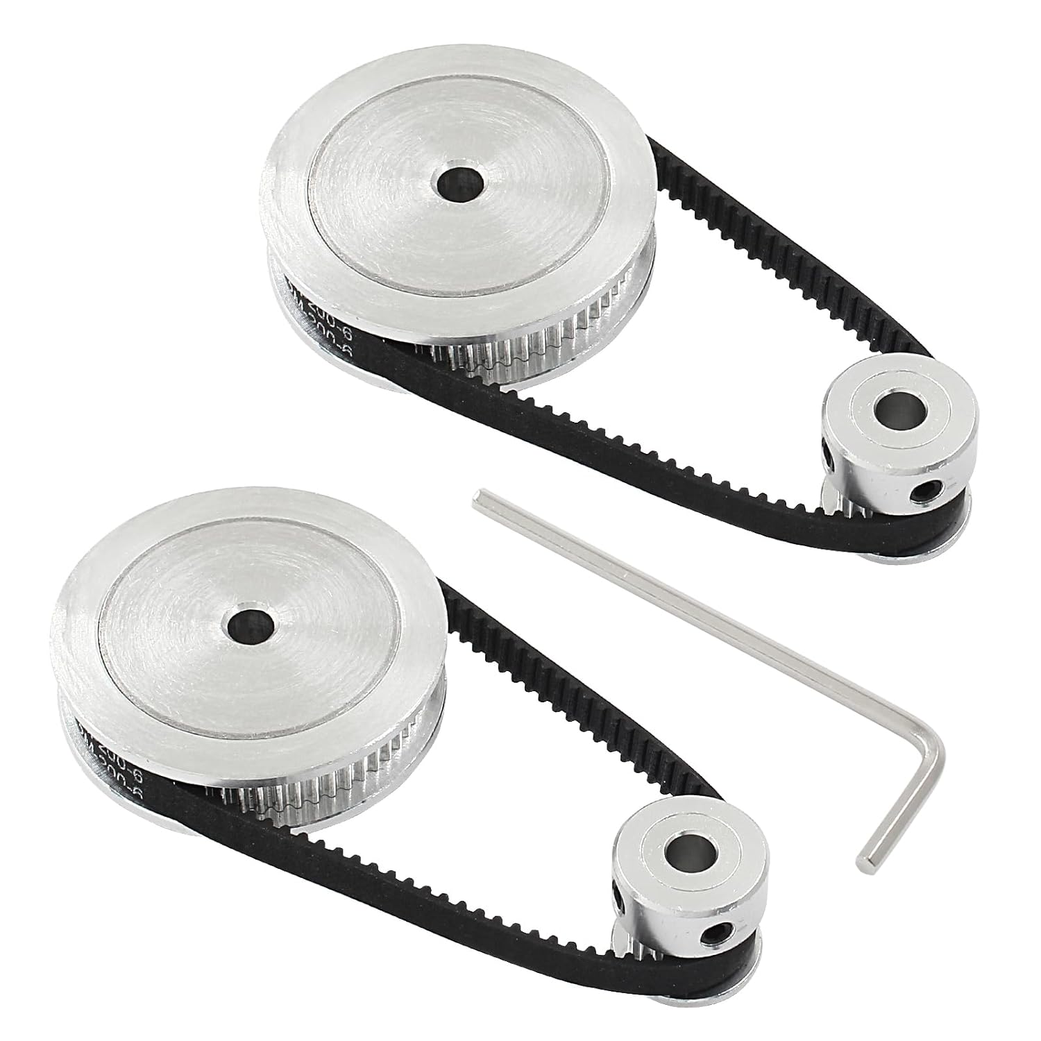 2Pcs Set GT2 Synchronous Wheel 20&60 Teeth 5mm Bore Aluminum Timing Pulley with 2Pcs Length 200mm Width 6mm Belt - Image 1