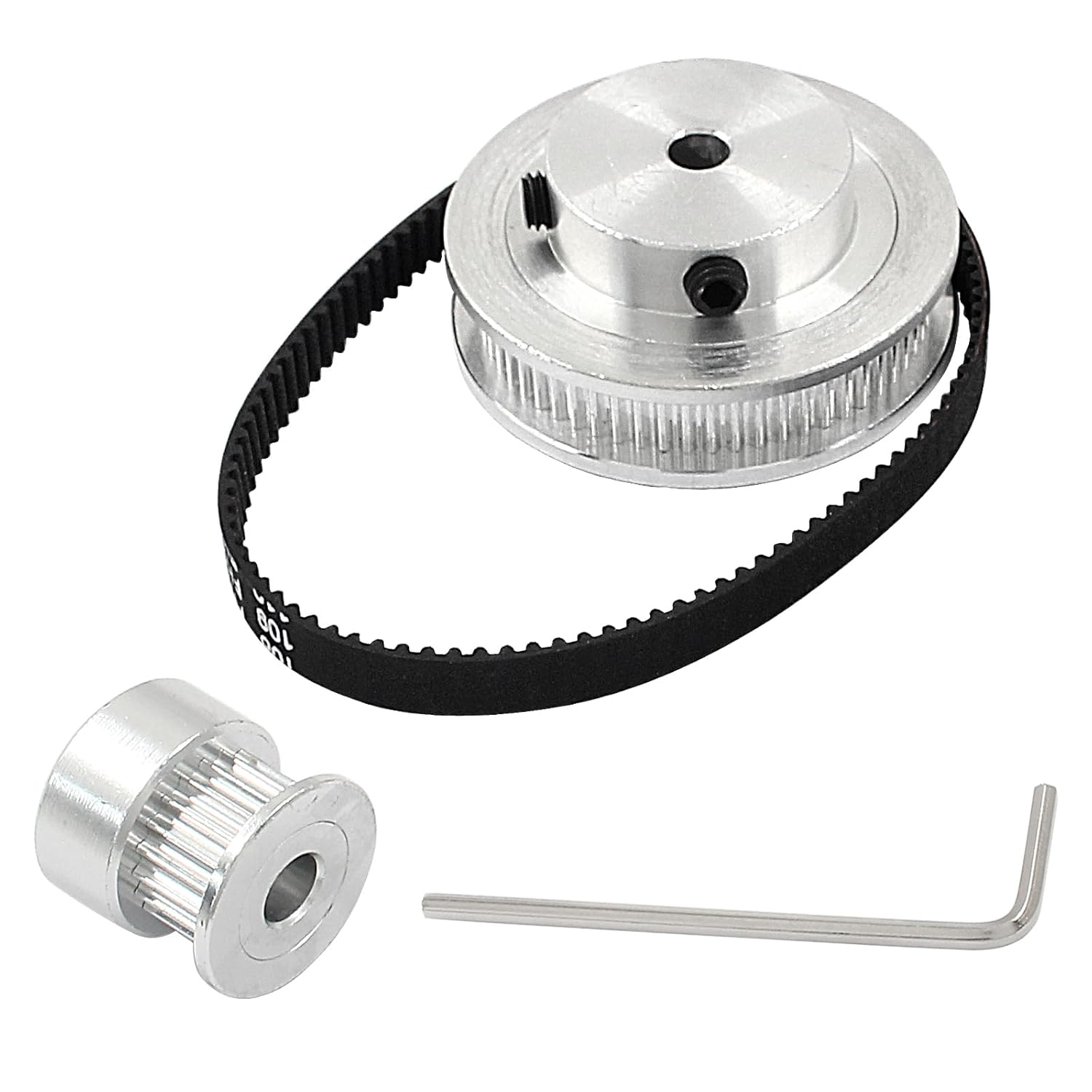 2Pcs Set GT2 Synchronous Wheel 20&60 Teeth 5mm Bore Aluminum Timing Pulley with 2Pcs Length 200mm Width 6mm Belt - Image 2