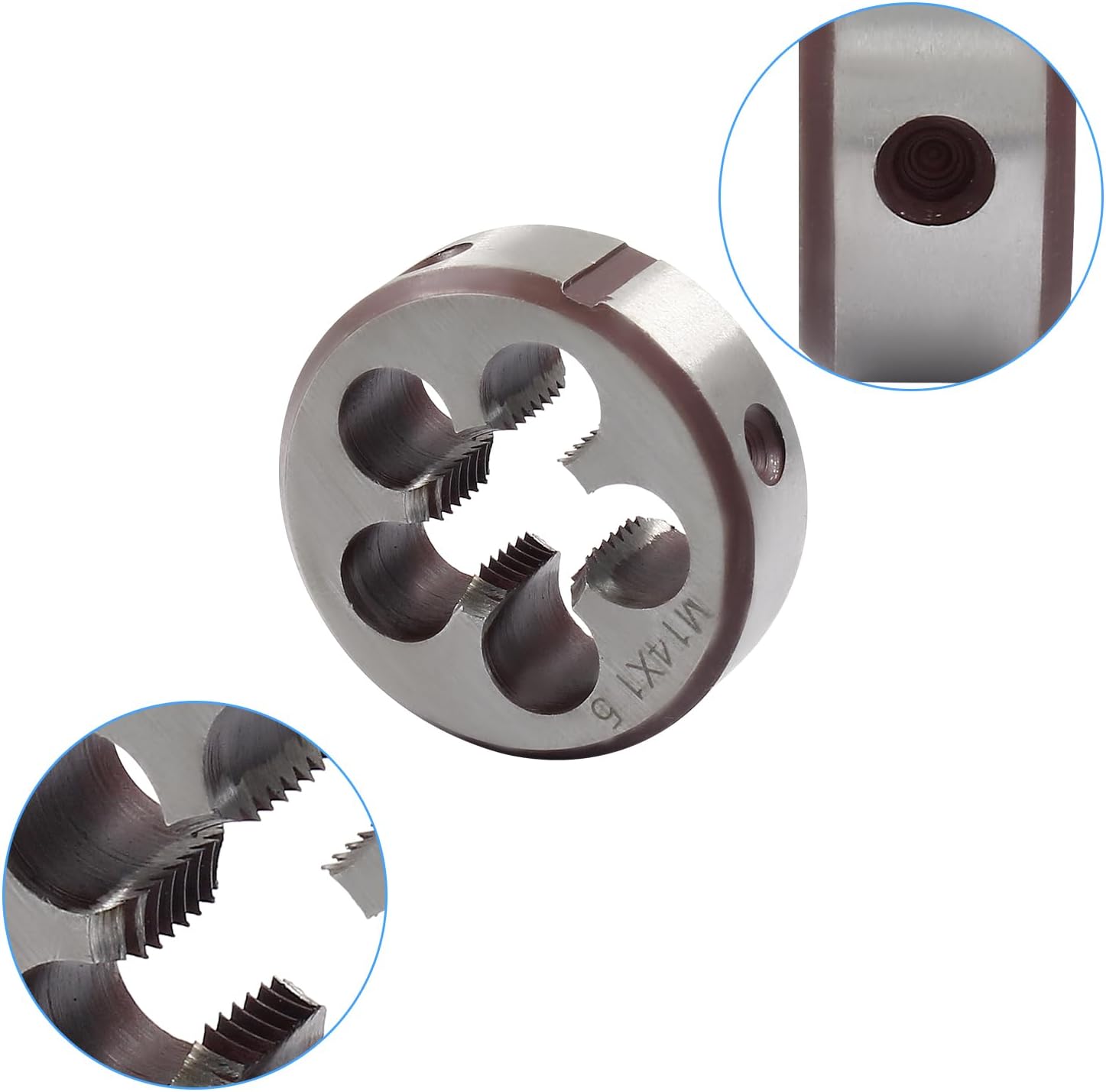 M14 x 1.5 HSS Metric Thread Tap and Die Set, Right Hand Machine Thread Tap and Round Die - Image 4