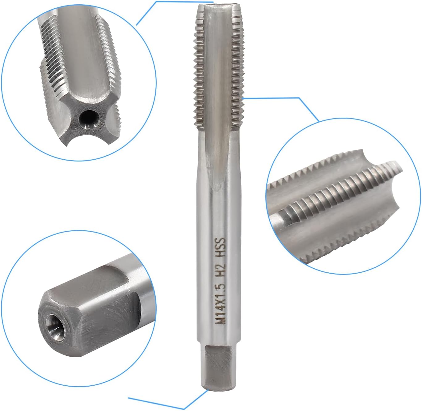 M14 x 1.5 HSS Metric Thread Tap and Die Set, Right Hand Machine Thread Tap and Round Die - Image 5