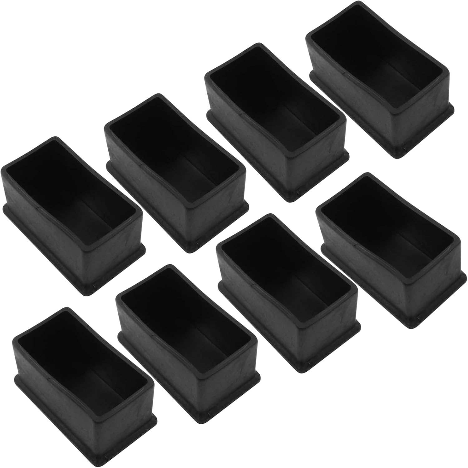 8 Pieces Rubber Furniture Leg Caps, 25mm x 50mm Rectangle Chair Table Leg Covers, Soft Furniture Feet End Cap Tips Floor Protector for Chair Table - Image 1