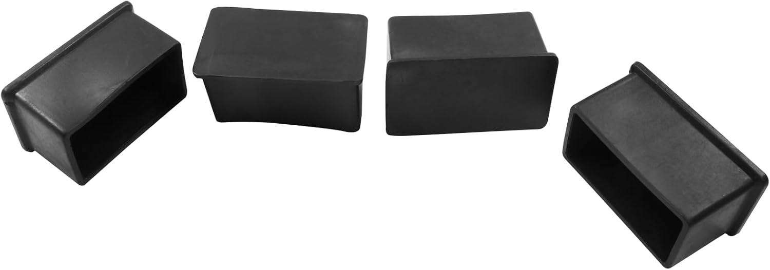 8 Pieces Rubber Furniture Leg Caps, 25mm x 50mm Rectangle Chair Table Leg Covers, Soft Furniture Feet End Cap Tips Floor Protector for Chair Table - Image 2