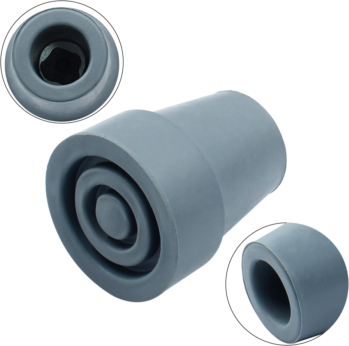 4pcs 19mm Rubber Cane Tips, 3/4 Inch Diameter Anti Slip Crutch Tips, Universal Replacement Tips for Cane, Crutch, Walker (Grey) - Image 3