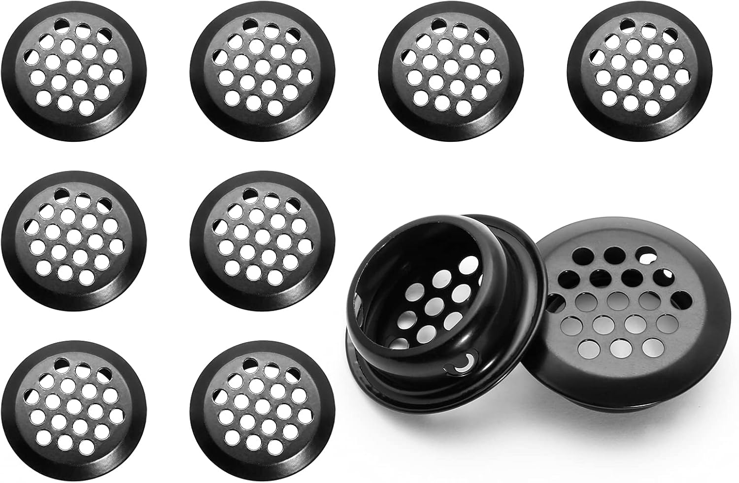 10pcs Black Circular Soffit Air Vents, 3/4