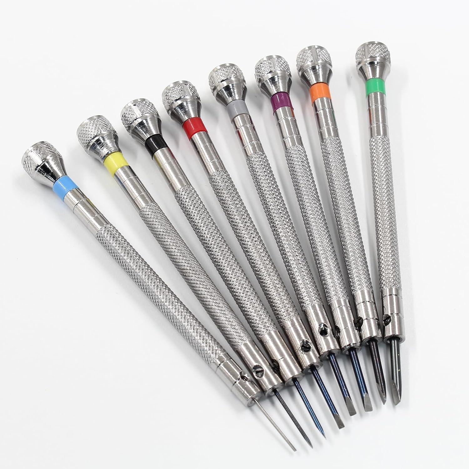 8 pieces 0.6-2.0mm Professional Precision Micro Flat Head Screwdriver Set for Glasses Watches Jewelers Electronics Repair - Image 1