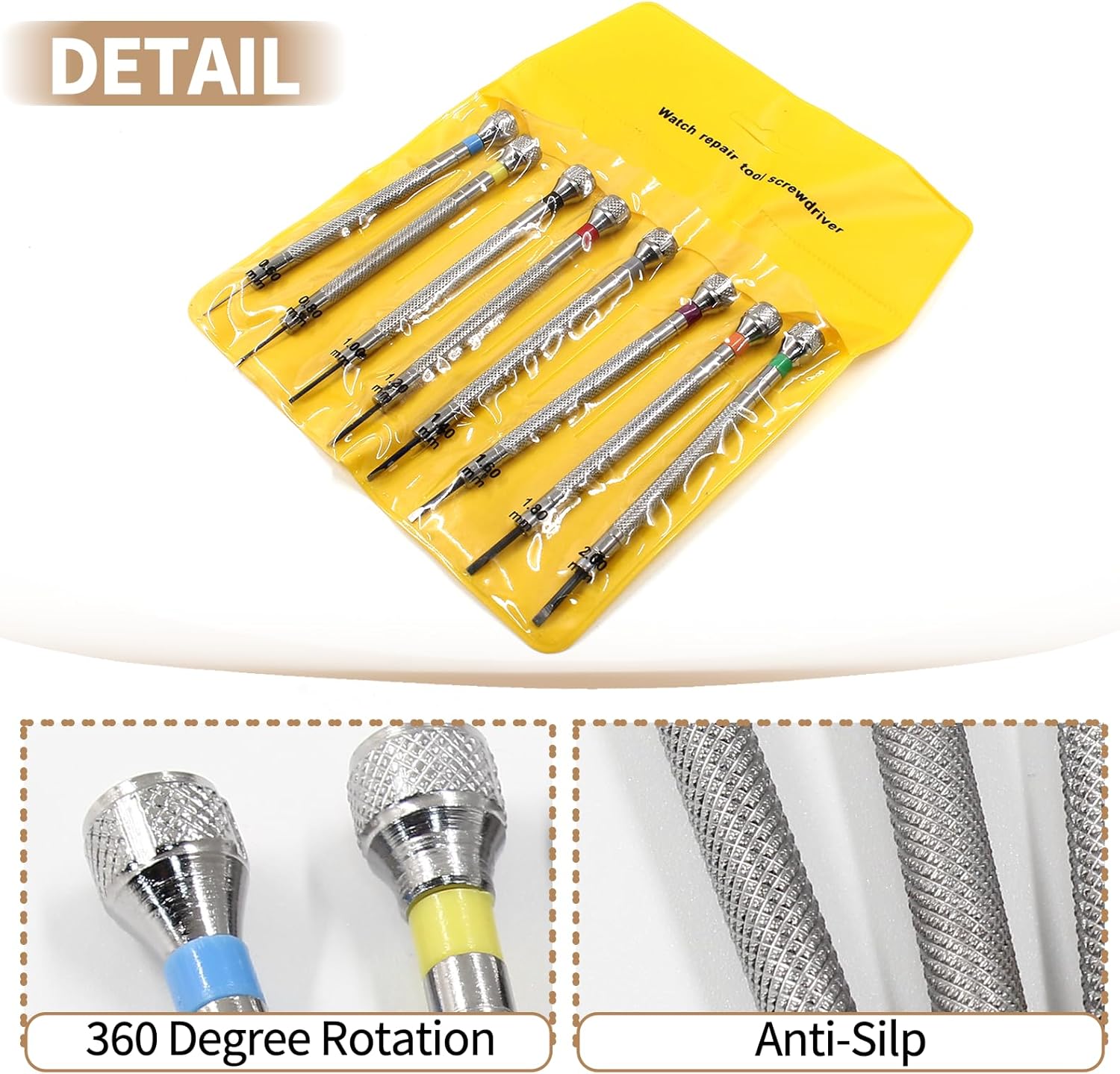 8 pieces 0.6-2.0mm Professional Precision Micro Flat Head Screwdriver Set for Glasses Watches Jewelers Electronics Repair - Image 3