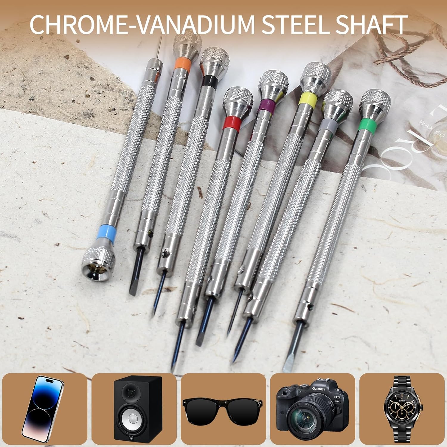8 pieces 0.6-2.0mm Professional Precision Micro Flat Head Screwdriver Set for Glasses Watches Jewelers Electronics Repair - Image 4