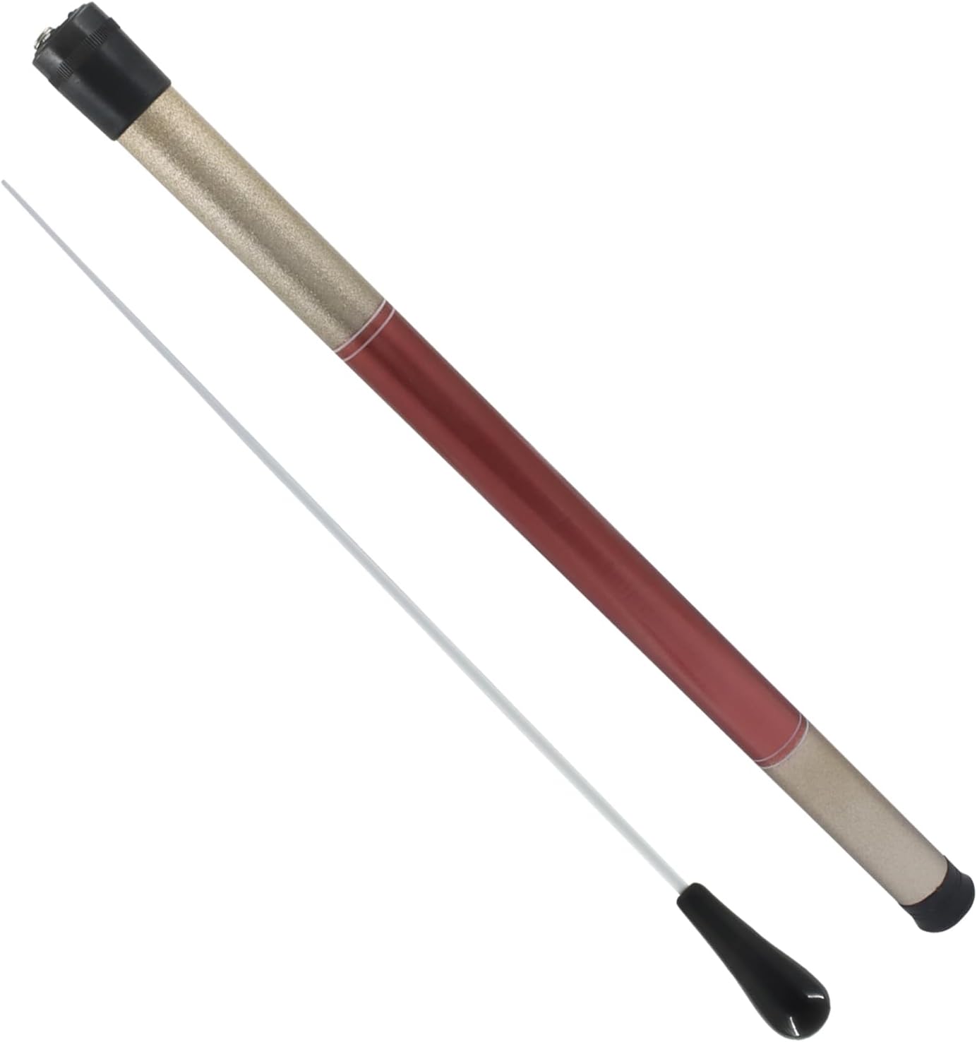 Music Conducting Baton, Imitation Agate Handle Baton Lightweight Conductor Baton with Tube Case for Concert(Black Handle, 1 Pack) - Image 2