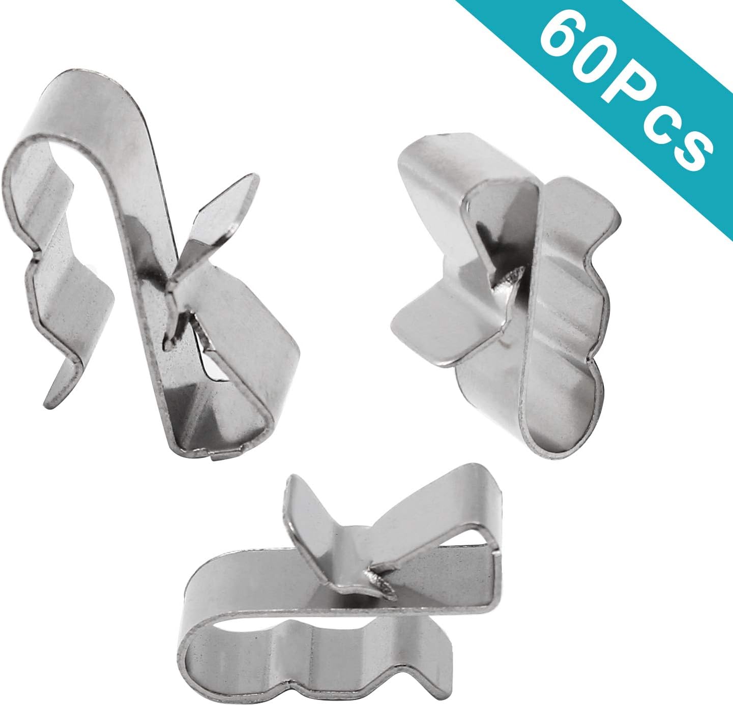 60pcs Solar Panel Cable Clips Trailer Wire Clips Stainless Steel, 0.85