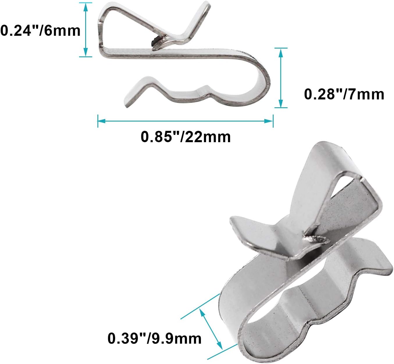 60pcs Solar Panel Cable Clips Trailer Wire Clips Stainless Steel, 0.85