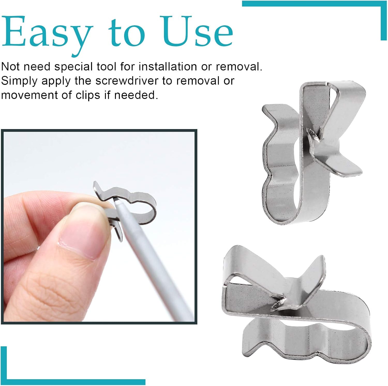 60pcs Solar Panel Cable Clips Trailer Wire Clips Stainless Steel, 0.85