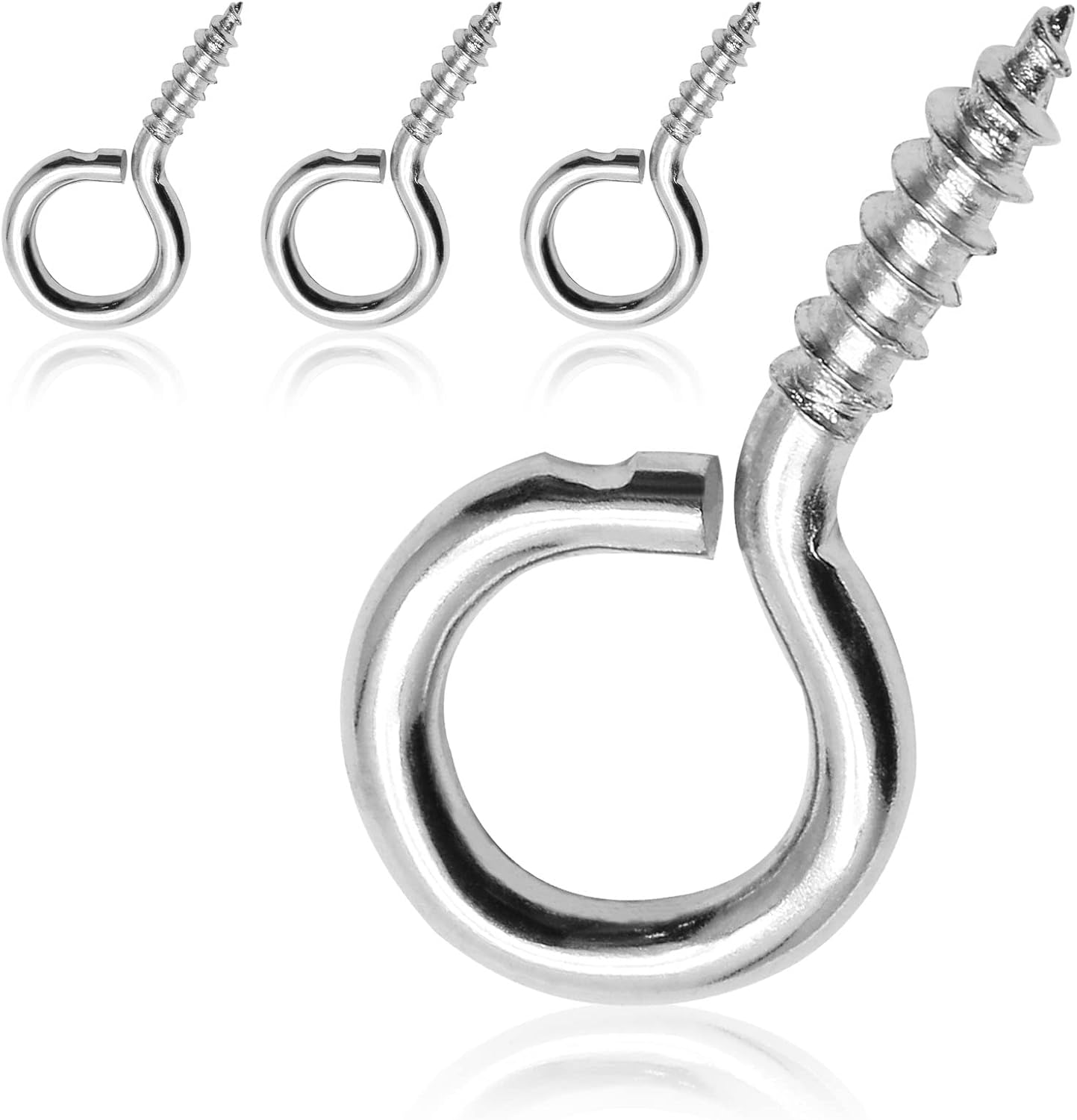 100pcs 3/4 Inch Eye Hooks Screw, #1 x 3/4 Inch Eyes Screws Small Metal Screw Hooks - Image 1