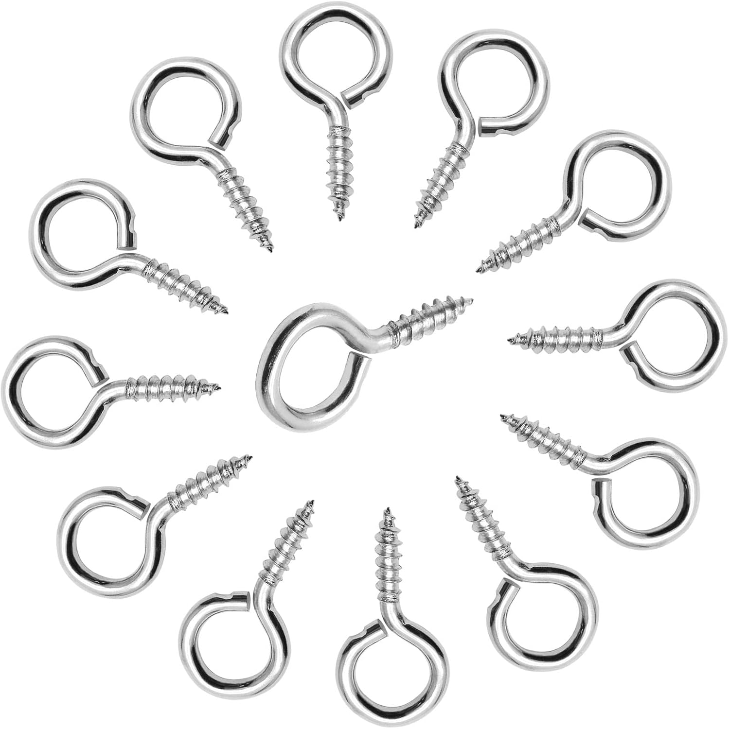 100pcs 3/4 Inch Eye Hooks Screw, #1 x 3/4 Inch Eyes Screws Small Metal Screw Hooks - Image 5